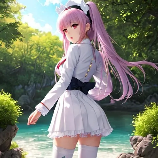 Prompt: (masterpiece), (best quality), (official art, extremely detailed CG unity 8k wallpaper), (highly detailed), ((absurdres)), 1girl, mid shot, (exquisite facial features),(serafuku:1.3) ((sfw)),((clear hands)), ((white thighhighs without shoes)),aqua eyes, color contact lenses, stars in the eyes, (((colorful bubble))), colourful glass, (album cover)