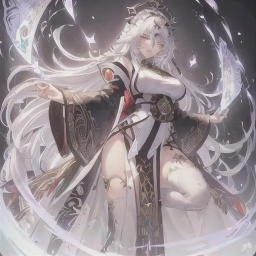 Prompt: masterpiece, illustration, best quality:1.2), 1girl, solo, full body aponia, yae miko, white hair, dignfied, finely detailed, detailed face, beautiful detailed eyes, beautiful detailed shading, raining, arknights, nun, Splash art, front, artstation, hyperdetailed intricately detailed , unreal engine, fantastical, intricate detail, splash screen, complementary colors, fantasy concept art, heavy strokes, splash arts, white hair, full height, full body, wears a long black robe