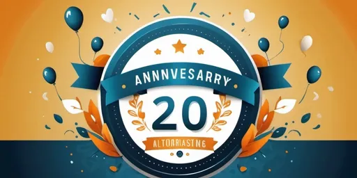 Prompt: graphic banner for celebrating anniversary of a company to use on website homepage