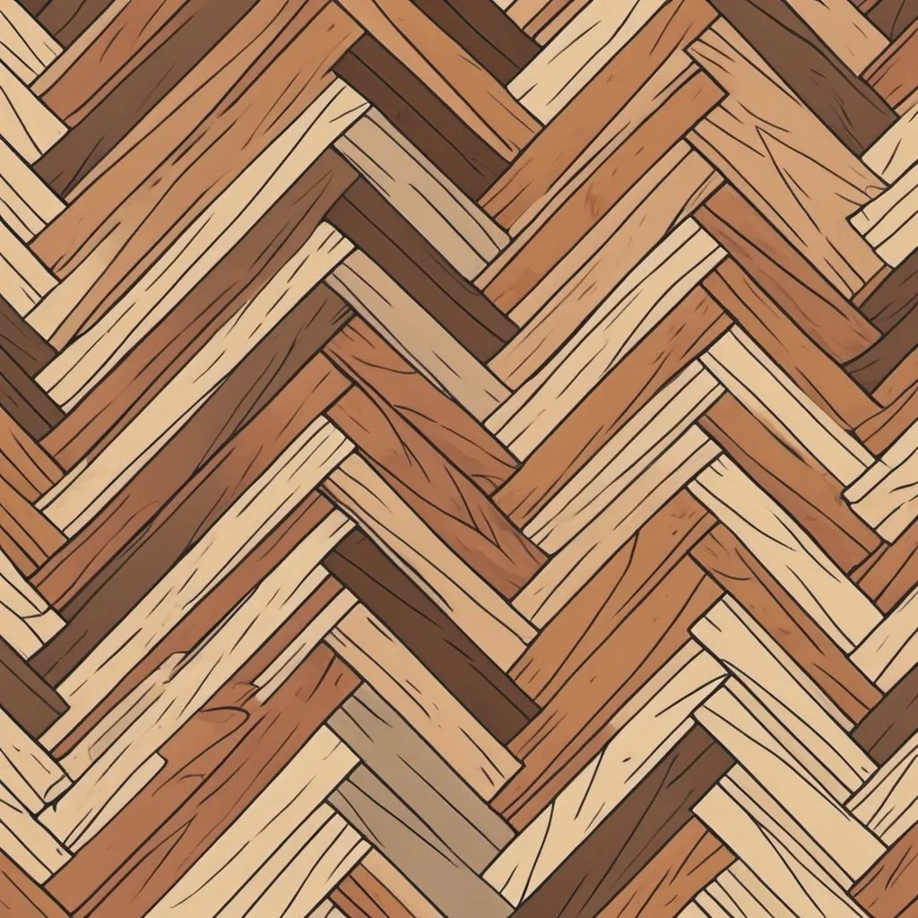 Prompt: Old herringbone floor in cartoon style sized at 8.5x11 