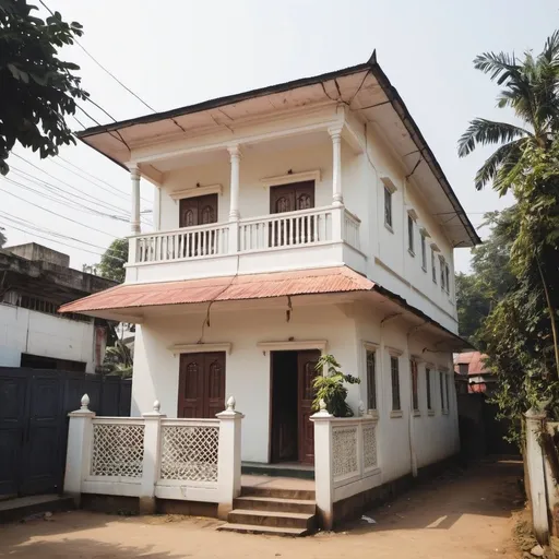 Prompt: Only one bengali home and background white colour 
