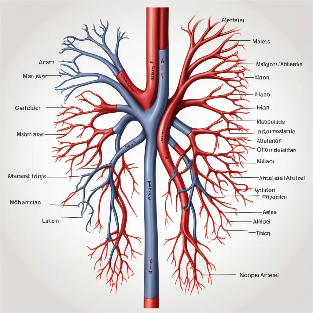 Prompt: labeled diagram of human major arteries