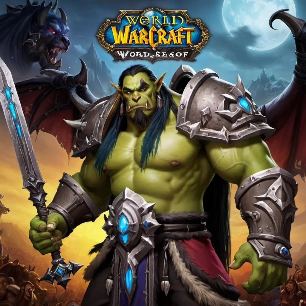 Prompt: i need make photo with theme world of warcraft game and write season 4 in middele