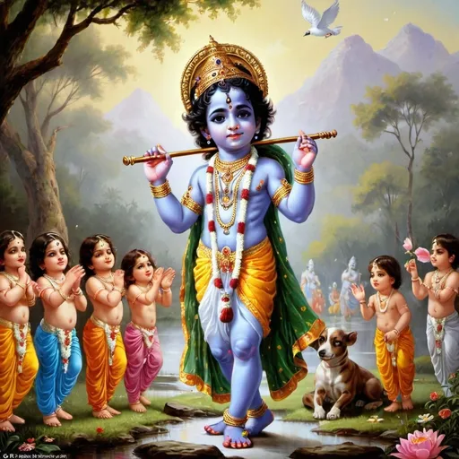 Prompt: lord krishna child picture