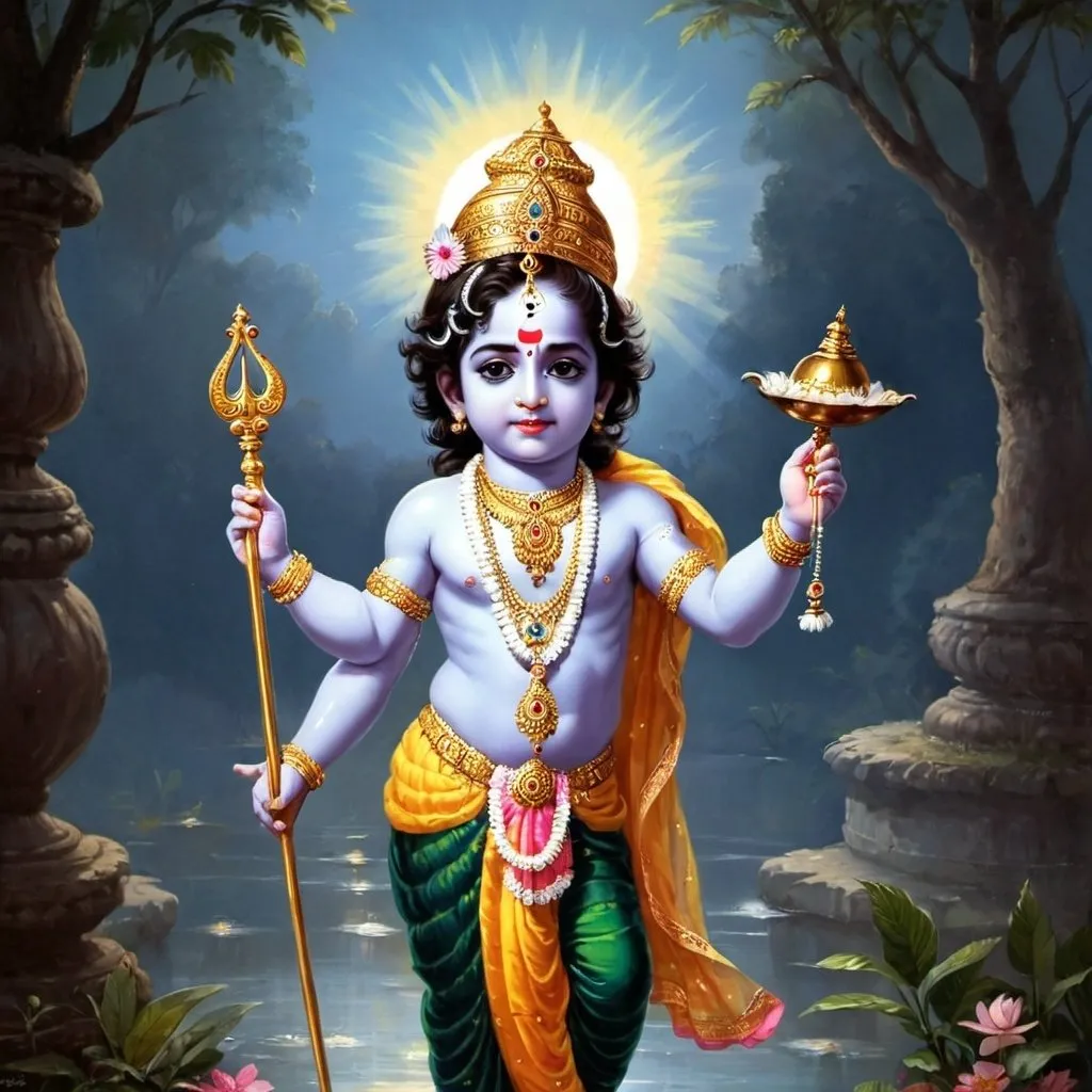 Prompt: lord krishna child picture