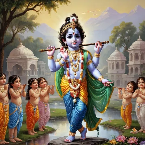 Prompt: lord krishna child picture