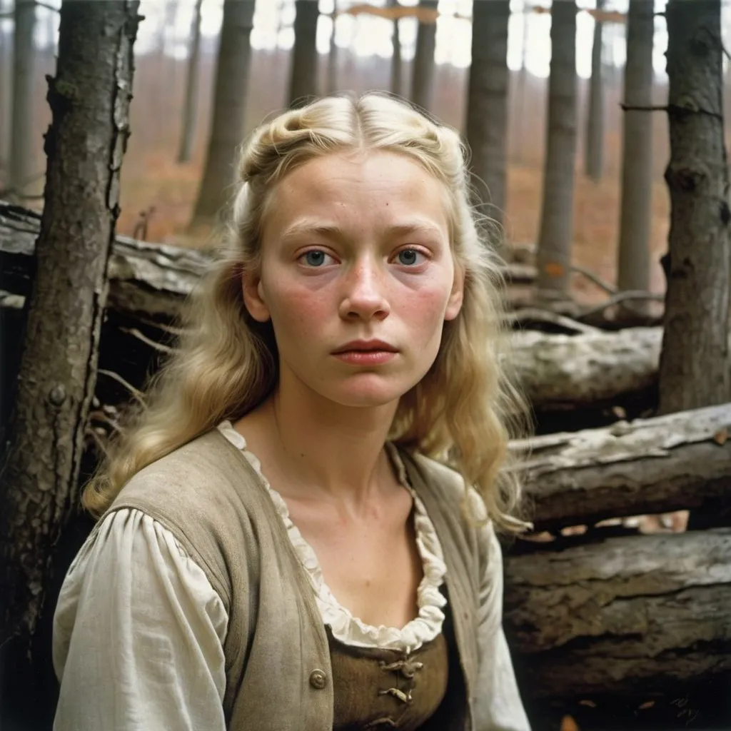 Prompt: Andrew Wyeth's Helga as a full color, completely realistic photograph.