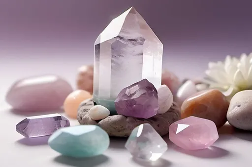 Prompt: Healing crystals for babies, realistic photoshoot, extremely high definition, 8k, 4k, uhd, perfection, crystal clear, gentle, soothing, bright lighting, soft pastel colors, serene, peaceful, high quality, detailed, macro shots, close-up focus, purity, innocence