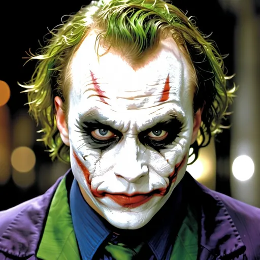 Prompt: Create a evil psychopath joker of the dark knight of actor heath ledger with no face large image and write Why So Serious? 