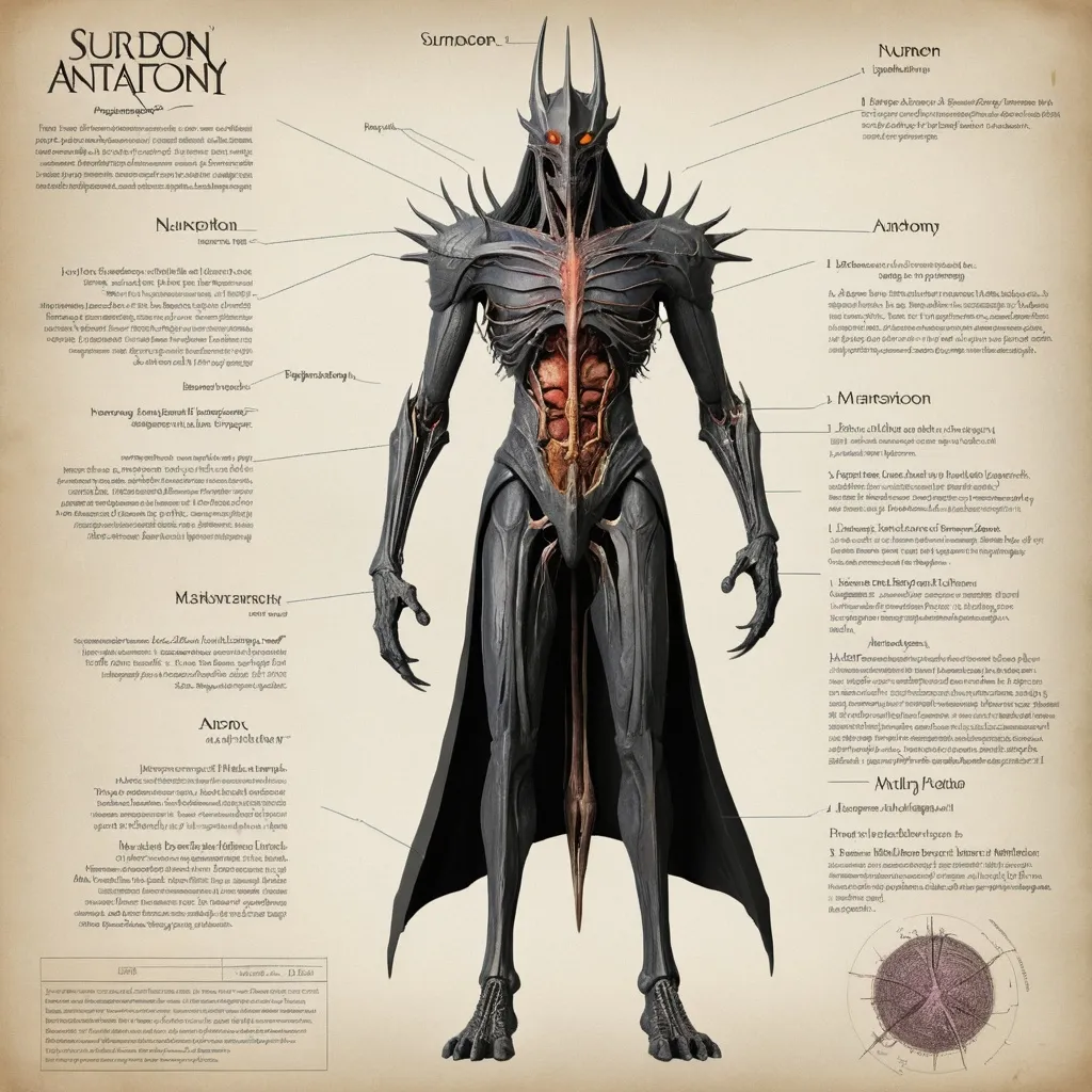 Prompt: sauron anatomy