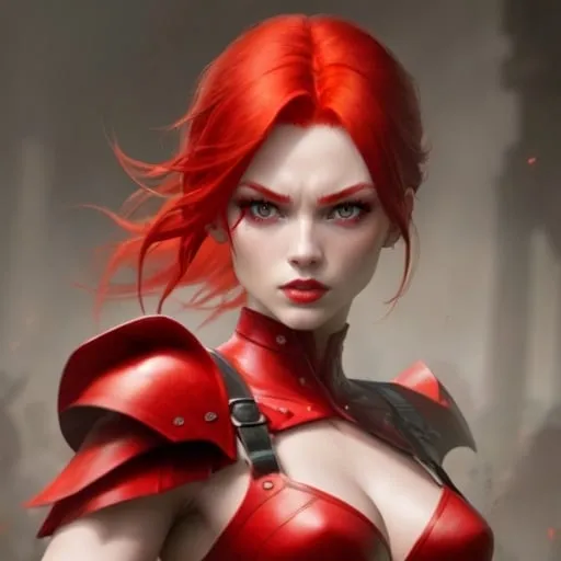 Prompt: <mymodel> RED HEAD WOMAN FIGHTER