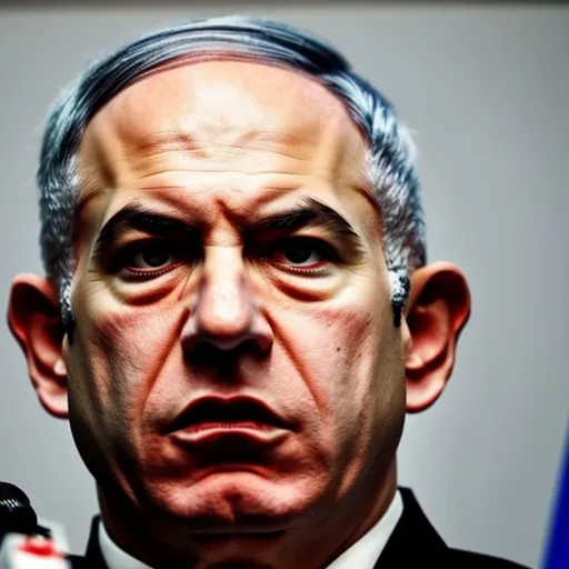 Prompt: A Psychopathic Mass Murderer Netanyahu
