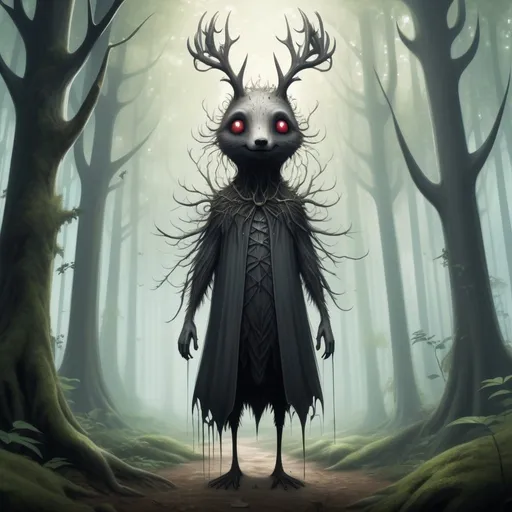 Prompt: A whimsical forest alive with anthropomorphic creatures. Everything seems bright and happy at first, but the more you look the spookier it seems, the more gothic you realise it is.
Trauma
Deceit 