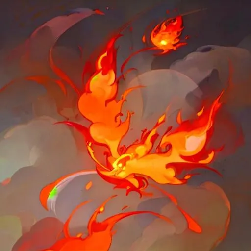 Prompt: Flying ghosts abstract flames