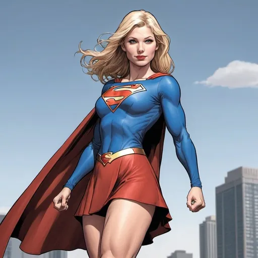 Prompt: Comic version of supergirl