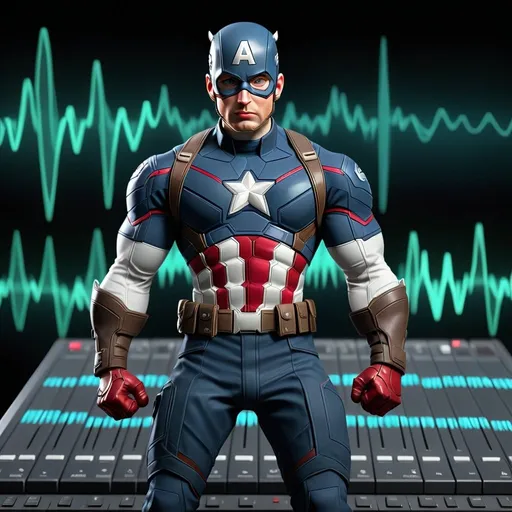 Prompt: Captain America as a Synthetic Waveforms