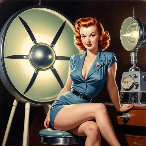 Prompt: atomic age pinup