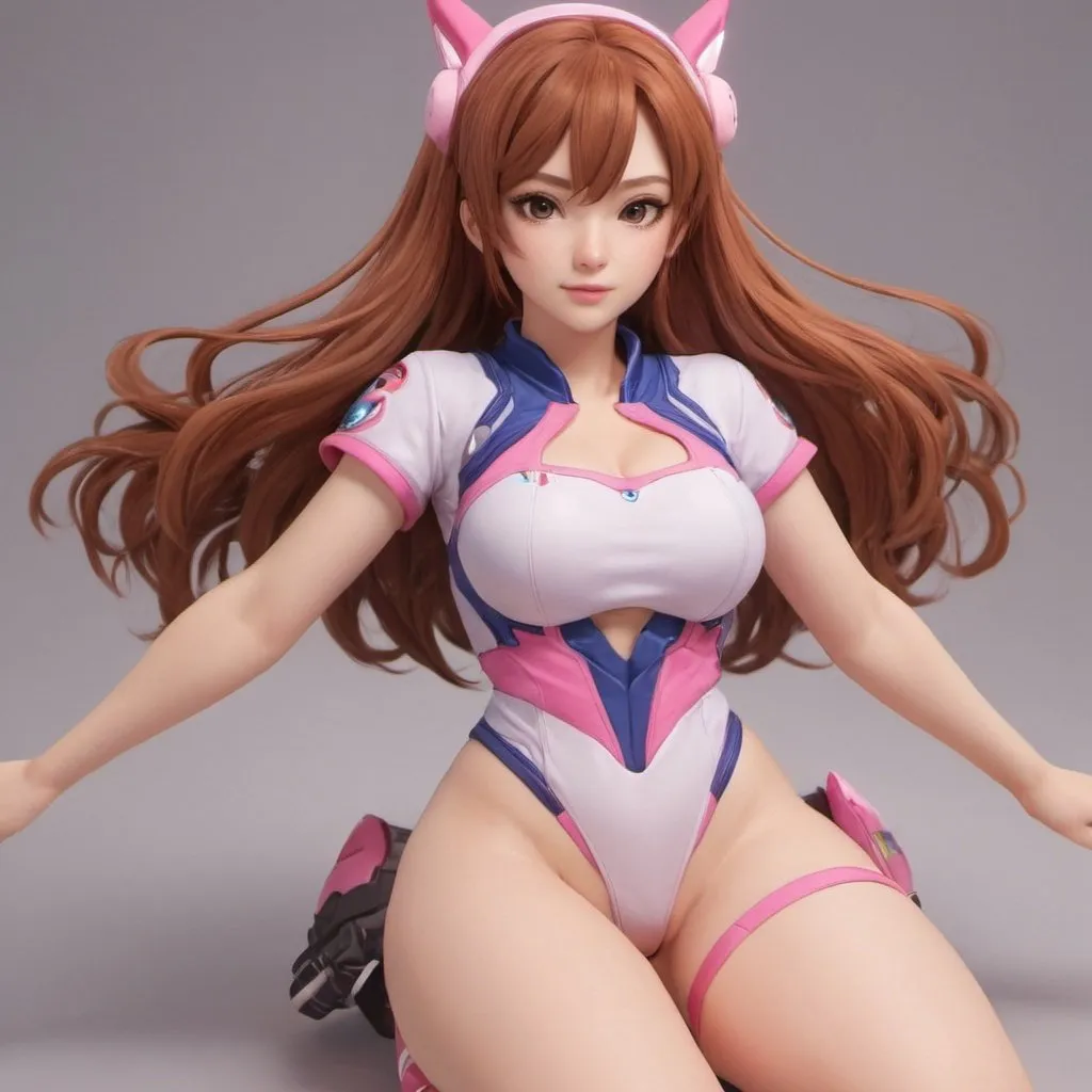 Garmentless Full-body young, adult D.va Anime Avare...