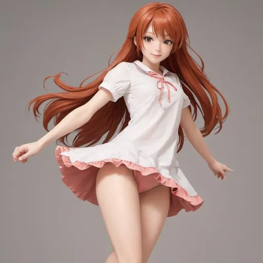 Prompt: Garmentless Full-body young,  adult Anime Avarege Candian redhead Bare legs spread open. Open body.