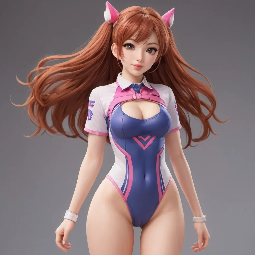 Garmentless Full-body young, adult D.va Anime Avare...