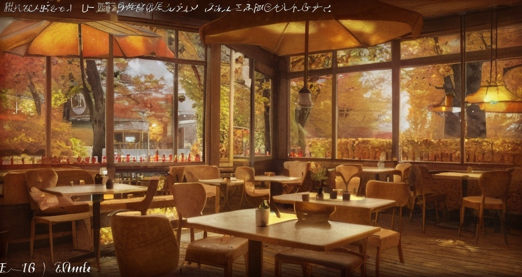 Prompt: autumn cafe