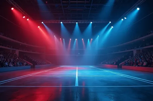 Prompt: Floor  is only a thin, light-colored line on the ground separating the left and right sides.