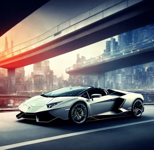 Prompt: High-quality 3D rendering of a person sitting inside a Lamborghini, luxurious leather upholstery, vibrant city lights reflecting on the car's sleek exterior, realistic details, modern, luxury, sports car, vibrant cityscape, detailed interior, professional, high-end 3D rendering, nighttime city lights, modern luxurious feel, atmospheric lighting