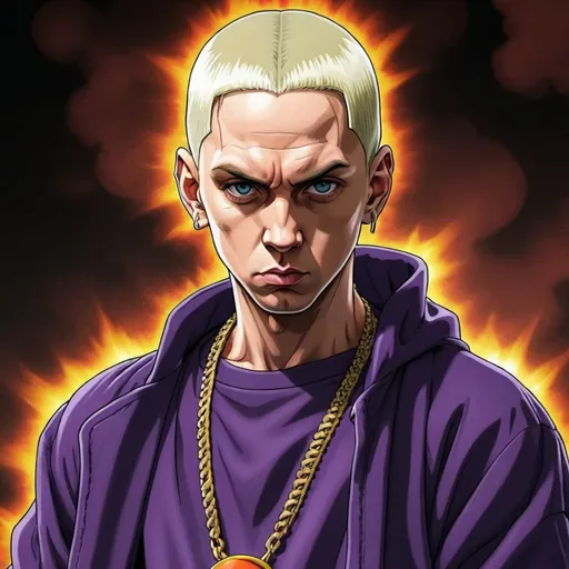 Prompt: eminem as a  anime villan from dragon ball z