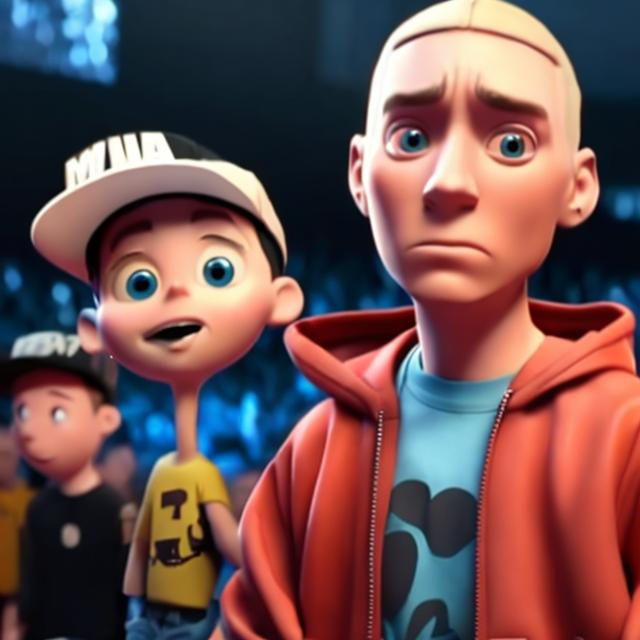 Prompt: Eminem in a pixar film