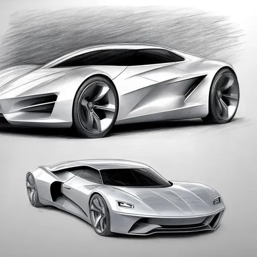 Prompt: the future cars that sketched by pencil HARD PENCIL

