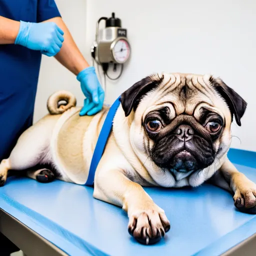 Prompt: pug wont wake up at vet