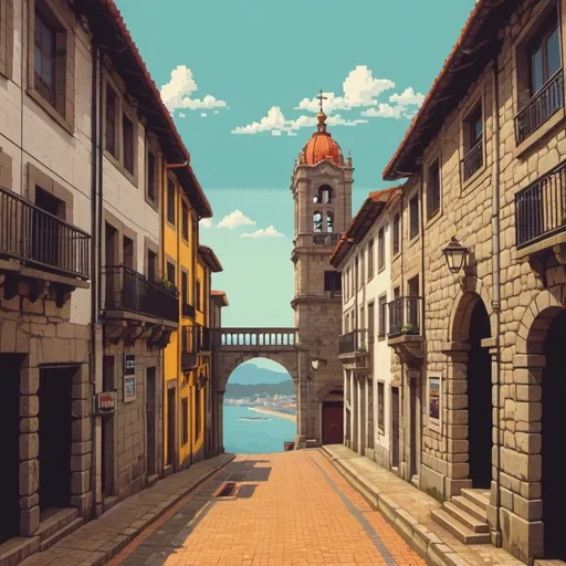 Prompt: PIXEL ART  RETRO STYLE OF ILLA DO COVO IN PONTEVEDRA