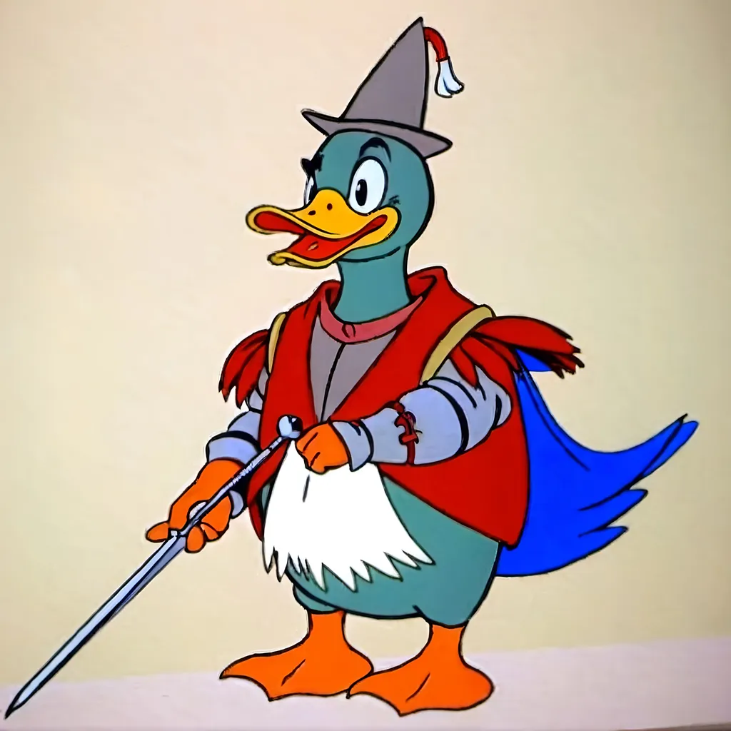 Prompt: A duck dressed as a knight