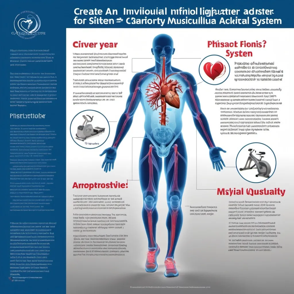 Prompt: create an individual digital poster highlighting the importance of physical activity for the cardiorespiratory ans musculosketal system