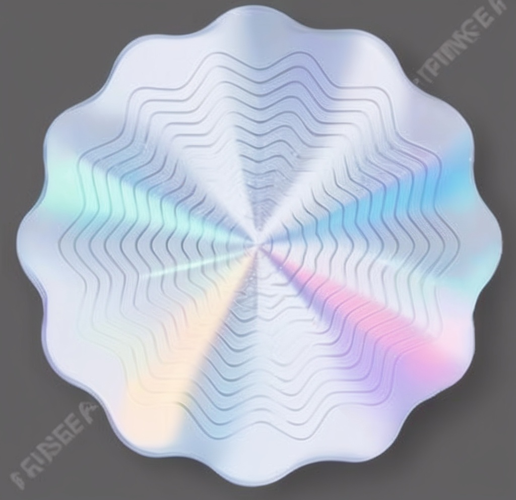 Prompt: hologram circle shape stamp