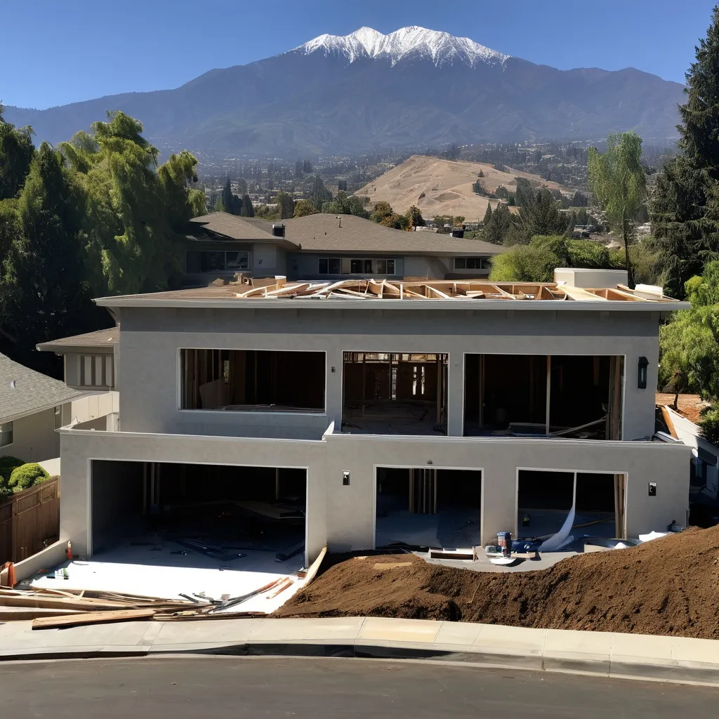 Prompt: high end house being remodeled with mountain view