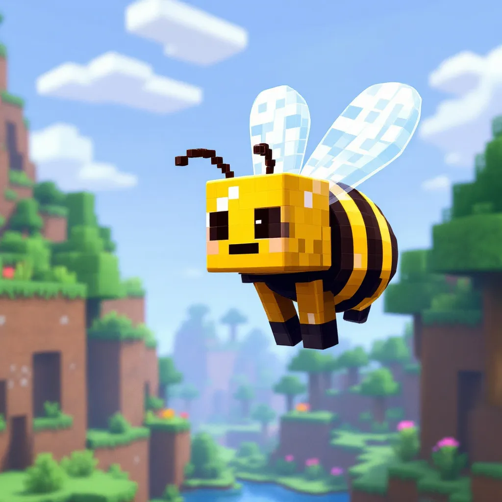 Prompt: Minecaft bubble bee