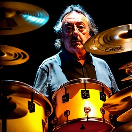 Prompt: nick mason is drumming