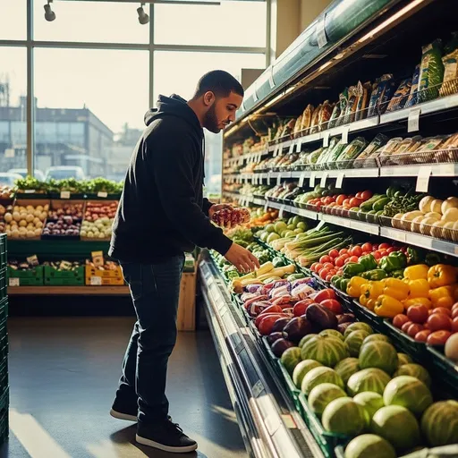 Prompt: Drake went to whole foods market to buy vegetables