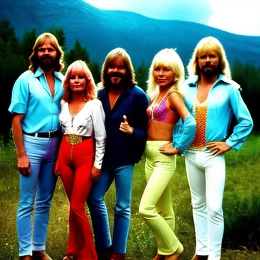 Prompt: the abba band went to a summer camp