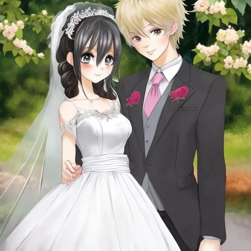Prompt: anime wedding girl 