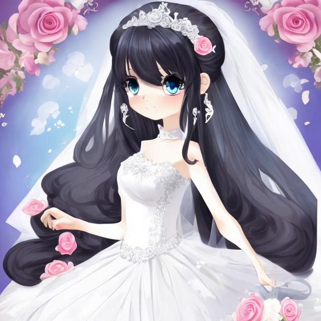 Prompt: anime wedding girl 