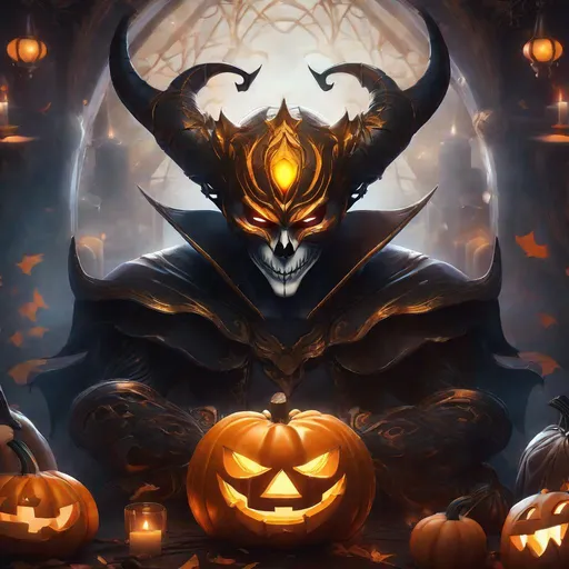 Prompt: Jack-o-lantern in Halloween party, artwork by Artgerm and Justin  in Halloween party. Key Art. Fantasy Illustration. award winning, Artstation, intricate details, realistic, Hyperdetailed, 8k  in Halloween party. Creepy Pasta.  Symmetrical. Dark Smoke and VFX. Caustics refraction. Prism light. Demon Horns, Angel Wings. defined facial features, symmetrical facial features. Rainbows. Soft Lighting. beautiful lighting. By Giger and Ruan Jia and Artgerm and Range Murata and WLOP and William-Adolphe Bouguereau and Loish and Lisa Frank. Sailor Moon. trending on artstation, featured on p
