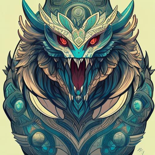 Prompt: modern comic style artwork, illustration of a ferocious magical monster, concept,  symmetrical, UHD, HDR, 64K