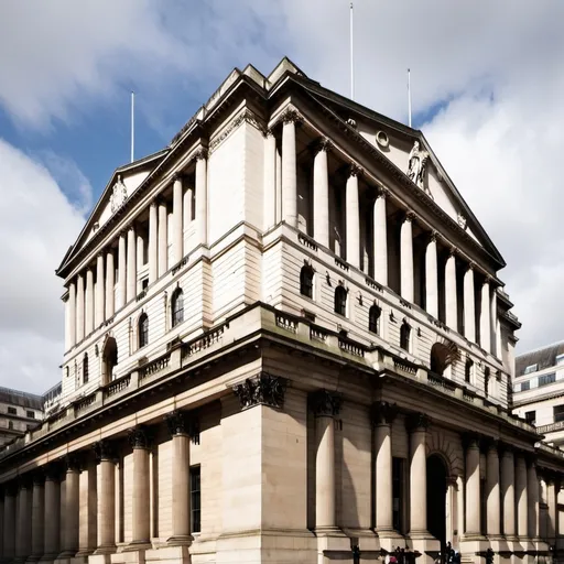 Prompt: Bank of England with contemporary architectural addition future