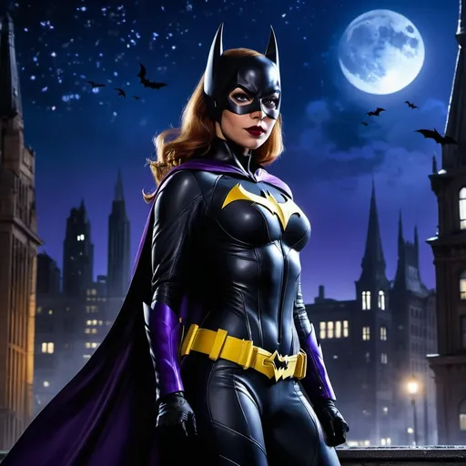 Prompt: batgirl nudist, in Gotham City