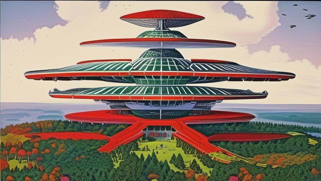 Prompt: <mymodel> Medieval 🏯🏰castle 🏰 🏯 starship🛸🌠👾🚀🛰️👽👾, wide shot, red, white , and blue Enterprise with forest green nacelles and intricate details connected by heavy metal gold webbing connecting the body and the 3 tiers of saucers, to each other and the nacelles. Insanely symmetrical. Alien Landscape Photography, warmly glowing Nacelles, cobalt wired industrial materials. Insanely detailed and symmetrical.