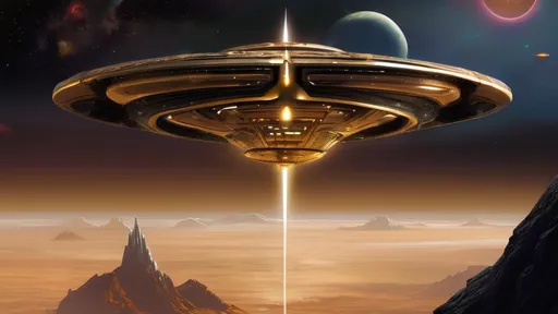 Prompt: Imagine a (((very massive dark gold starship))) based on the shape of an infinity symbol, with a length of 144 miles and a diameter of 72 miles at its midsection.(((2 diamond crystal nacelles)) are evenly spaced above the back of the base of the ship.A captivating, artwork that seamlessly merges elements from Babylon 5, Deep Space 9, and Andromeda Ascendant. At the center is an enormous space city, housed within a dazzling, invisible shield, that offers a mesmerizing glimpse into the dark cosmos. The architectural design, a captivating fusion of futuristic technology and medieval aesthetics, is adorned with intricate details &vibrant colors. (((Imagine a (((very massive dark gold starship))) based on the shape of an infinity symbol combined with a 🏯🏰castle 🏯 🏰, with a length of 144 miles and a diameter of 72 miles at its midsection.)))(((2 diamond crystal nacelles)) are evenly spaced above the back of the base of the ship. 