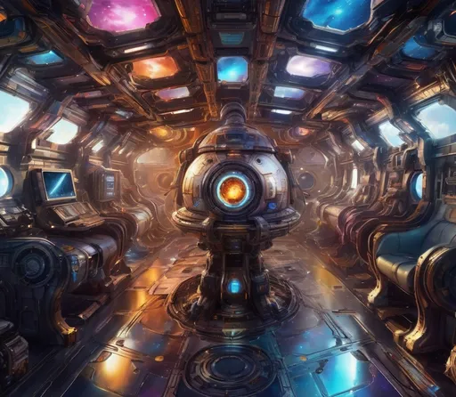 Prompt: Steampunk metallic.Use the styles of Issac Asimov, J. Michael Straczynski, 6 O'Neil Class Space Station vibrant🖍️⚡ colors,There are hundreds of starships🌌👽🛸 going to & fro, from the station, at any hour of the day.🛰️The station is center. 🛰️many stars, a nebula, in the background.vibrant,diamond style.🌕🌎🌖🌏🌕🌏🌓.Photorealistic, extremely Intricate detailed faces. 750,000 UHD 5D resolution. Crystal clarity. Insanely symmetrical.