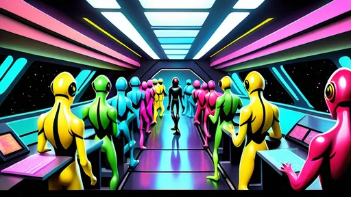 Prompt: The bridge of the starship is abuzz with activity as a diverse group of 12 recently graduated Cosmicfleet Academy cadets and 12 officers from various species, one is anthropomorphic metallic red frog humanoid, 3 Humans, green aliens with antennas, coming out of their heads, blue squarish headed humanoid aliens, pink humanoids with yellow freckles running in a weaving pattern over there right side of their face, work together to prepare for their maiden voyage, of exploration. The bridge is meticulously designed to resemble the original USS Enterprise NCC 1701. All of the crew are dressed in Victorian style uniforms designed, by Denise and Mike Okuda. The aliens are designed, by Michael Westmore. As the cadets busy themselves with pre-flight checks, the human Caucasian male Captain surveys the bridge with a seasoned eye, his experience and leadership evident in his confident demeanor. He's sitting, in his command chair. The air is electric with excitement and anticipation, as the next generation of Starfleet officers embarks on a journey under the guidance of a legendary captain., 3d render, cinematic, vibrant, wildlife photography, fashion, portrait photography, photo1girl, 24 women, Blue eyes, Brown Hair, Black Hair, Red Eyes, Hair Ornament, Animal Ears, 30 men, Looking at viewer, Blonde Hair, Brown Hair, Black Hair, Japanese, Chinese, Dutch, Norwegian, German, Swedish, Italian, 5 Kenyan humans, Masterpiece, High Resolution, Anatomically Correct, Award Winning, Best Quality, High Details, UHD, Super Detailed, Long Hair, Short Hair, Blonde Hair, Brown Hair, Well Endowed.